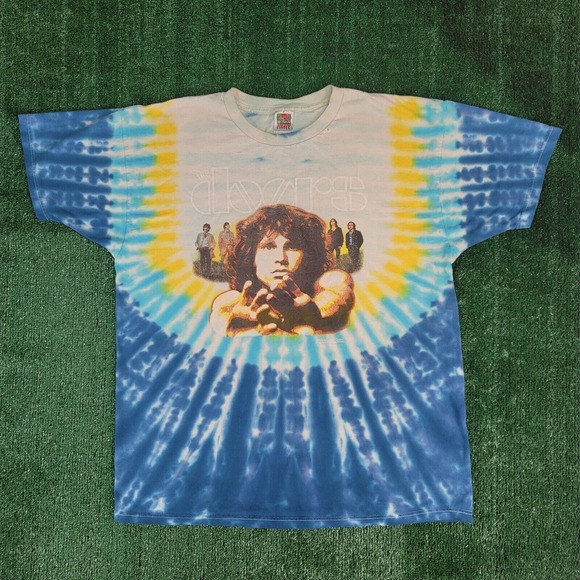Vintage The Doors Tye Dye Shirt Jim Morrison Waiting for the Sun XXL Y2K AOP - Picture 2 of 10